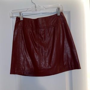 Free People Faux Leather Mini Skirt